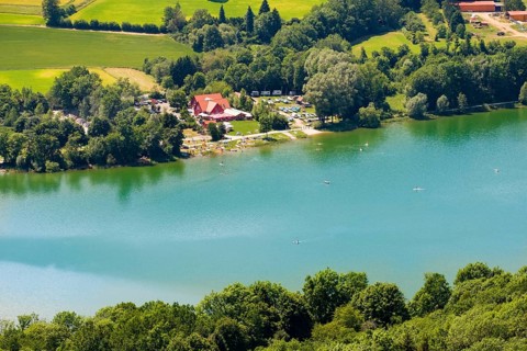 Bathing beach at Happurger See