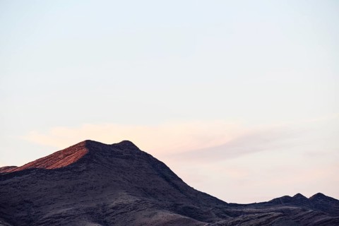 Hilly landscape in evening light