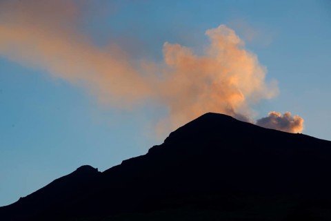 Stromboli volcano erupting