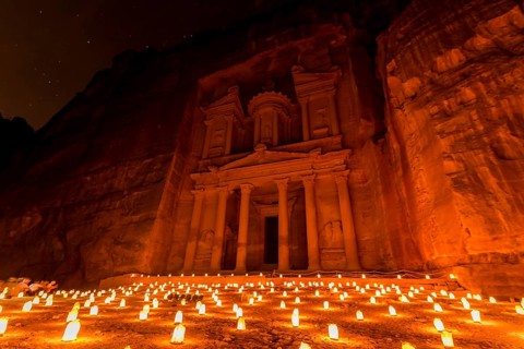 Candles in front of the Pharaoh's treasure house