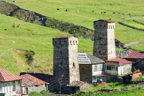 Traditional medieval Svanetian tower houses