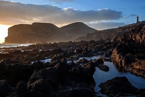 Sea lava rock