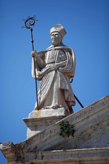 Statue of saint on the church Crkva Sv. Nikole