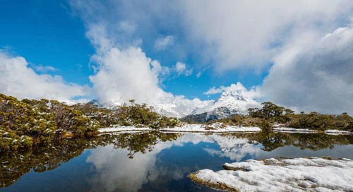 Snow on summit of Key Summit