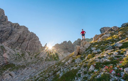 Hiker during the ascent