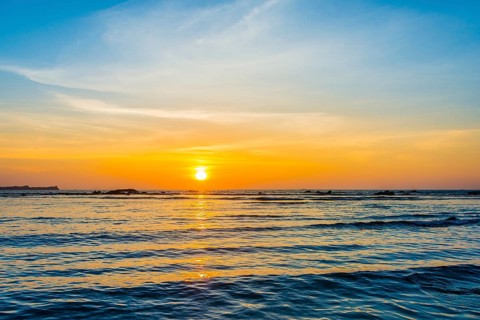Sunset over the sea