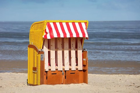 Empty beach chair
