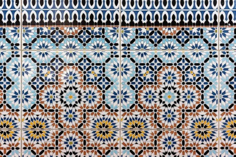 Wall mosaics at Salat Al Azama