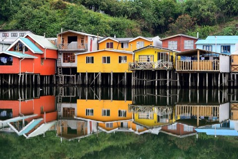 Colorful stilt houses