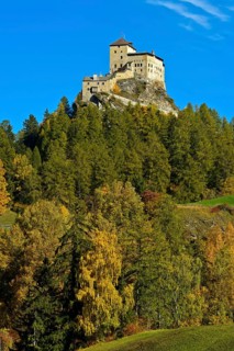 Autumn landscape with Tarasp Castle