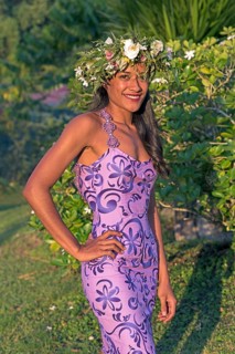 Young woman with flower wreath