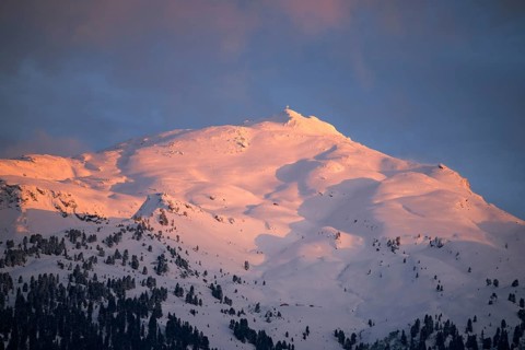 Snowy mountain summit