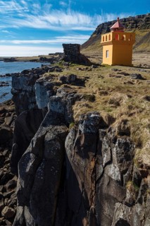 Orange lighthousehouse