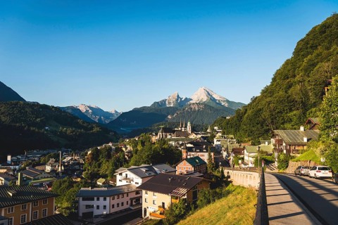 Village view with parish church St. Andreas and collegiate church St. Peter