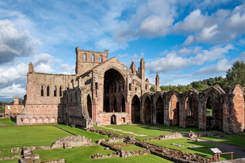 Ruin of the Cistercian monastery Melrose Abbey