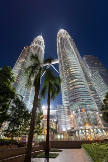 Petronas twin towers at dusk