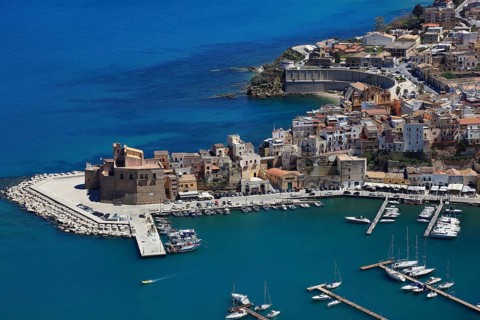View of the castle and harbor