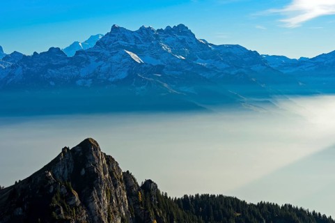 Autumn fog in the Rhone valley