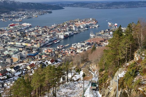 View of the city from Mount Floyen