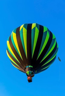 Hot air balloon in front of blue sky