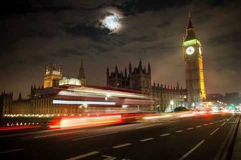 Palace of Westminster with Big Ben at night