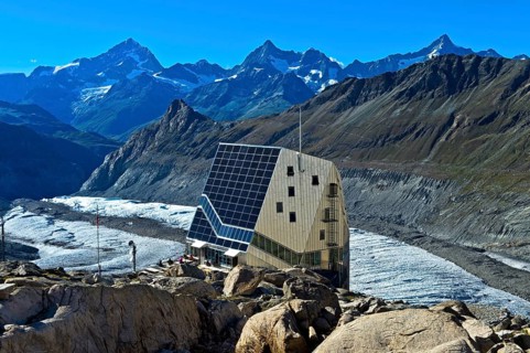 Solar panel on the Monte Rosa Hut
