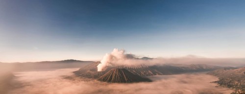 Mount Bromo volcanic clouds