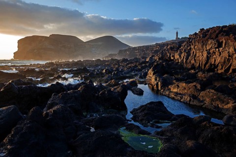 Sea lava rock