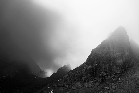 Rock tooth with fog