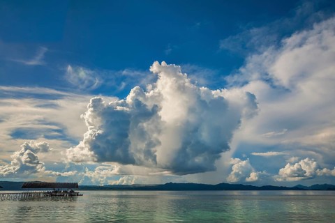 Cloudy sky over the sea