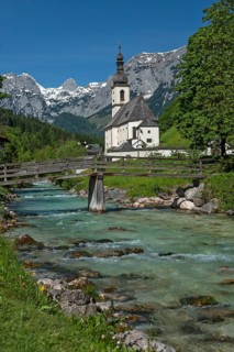 Parish church St. Sebastian with Ramsauer Ache