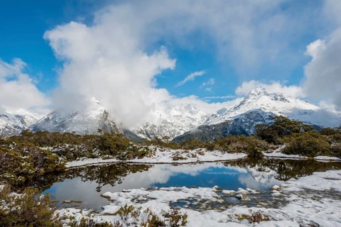 Snow on summit of Key Summit
