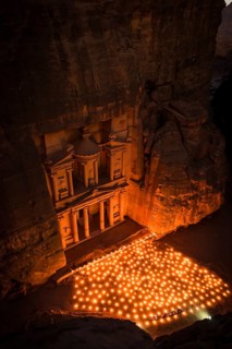 Candles in front of the Pharaoh's treasure house