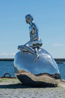 Sculpture of little merman Han