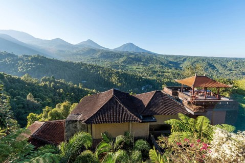 Overlooking rooftops and hills