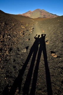 Shadows of two people