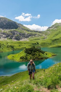 Hiker on hiking trail