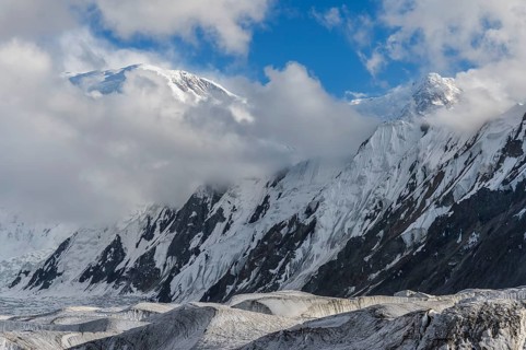 Engilchek Glacier and Khan Tengri Mountain