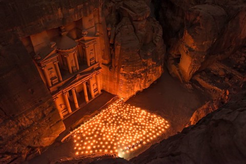 Candles in front of the Pharaoh's treasure house