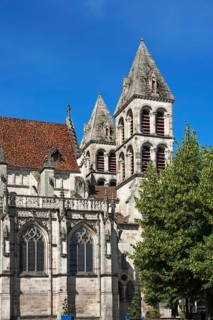 Twin towers of Romanesque Cathedral of Saint Lazarus