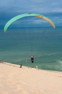 Paraglider on coast