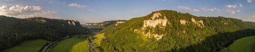 Panorama with Werenwag Castle on a rock spur