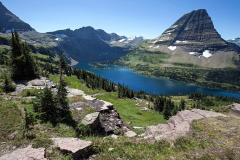 Hidden Lake with Bearhat Mountain
