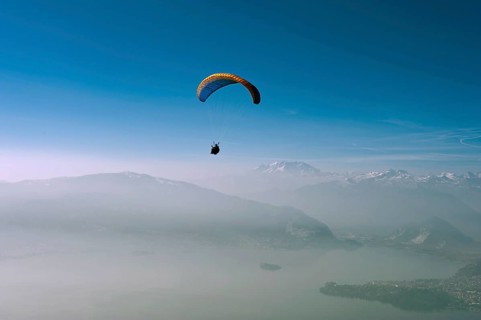 Paraglider over Lake Maggiore