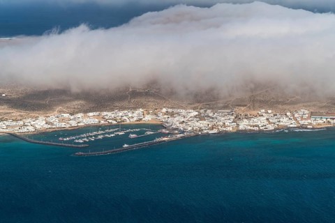View from the Mirador Del Rio on Caleta de Sebo