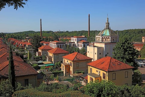 View of the Crespi d'Adda village