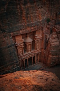 View from above into the gorge Siq