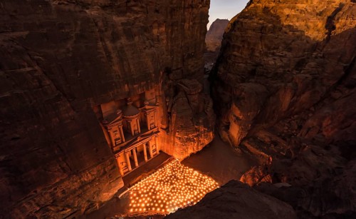 Candles in front of the Pharaoh's treasure house