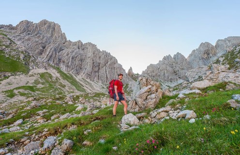 Hiker during the ascent