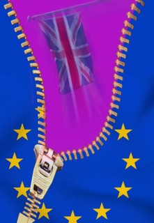 British flag and EU stars